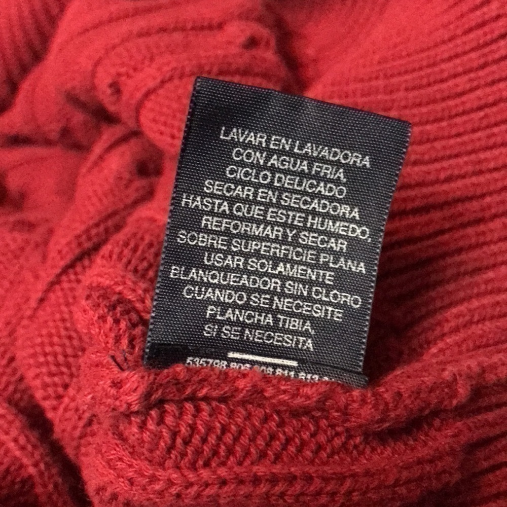 HUNT CLUB COLLECTION—VTG—Men’s Chunky Red Cable-Knit Crewneck Sweater—Size XL - Picture 6 of 12